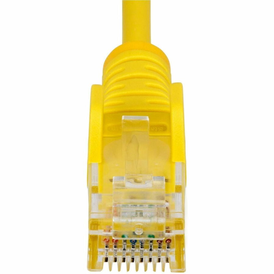 STARTECH N6PAT9INYLS — 9IN YELLOW SLIM CAT6 ETHERNET CABLE, SNAGLESS, 100W POE, UTP, LSZH, 28AWG BARE C