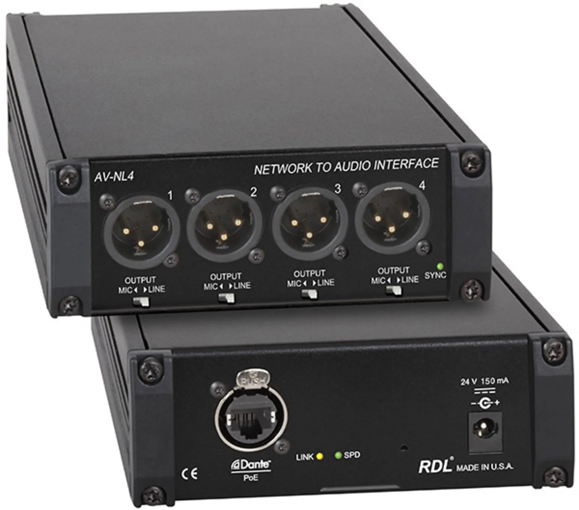 RDL AV-NL4 — Network to Audio Interface