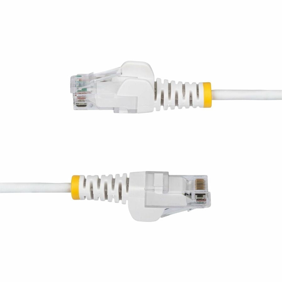 STARTECH N6PAT9INWHS — 9IN WHITE SLIM CAT6 ETHERNET CABLE, SNAGLESS, 100W POE, UTP, LSZH, 28AWG BARE CO