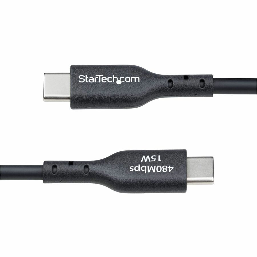 STARTECH USB2AC6INCHBK — 6IN (15CM) USB-A TO USB-C CHARGING CABLE, CHARGE & SYNC, 3A, USB 2.0, TPE JACKET