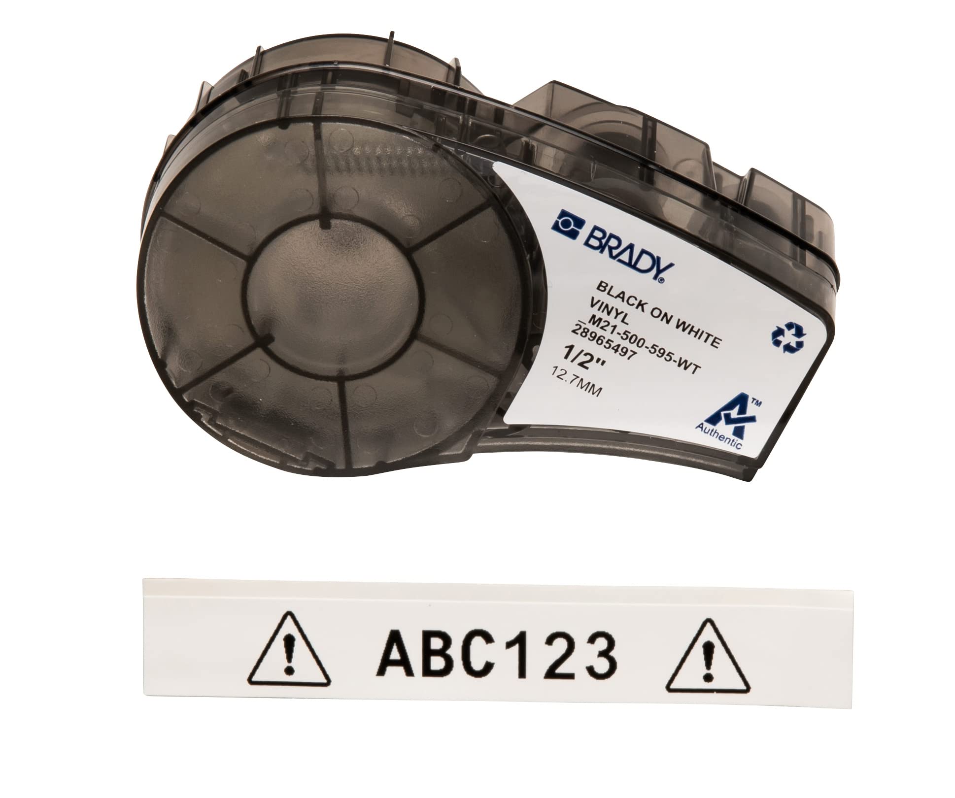 BRADY M21-500-595-WT — CART M21 B595 0.5INX21FT BLK/WHT HF