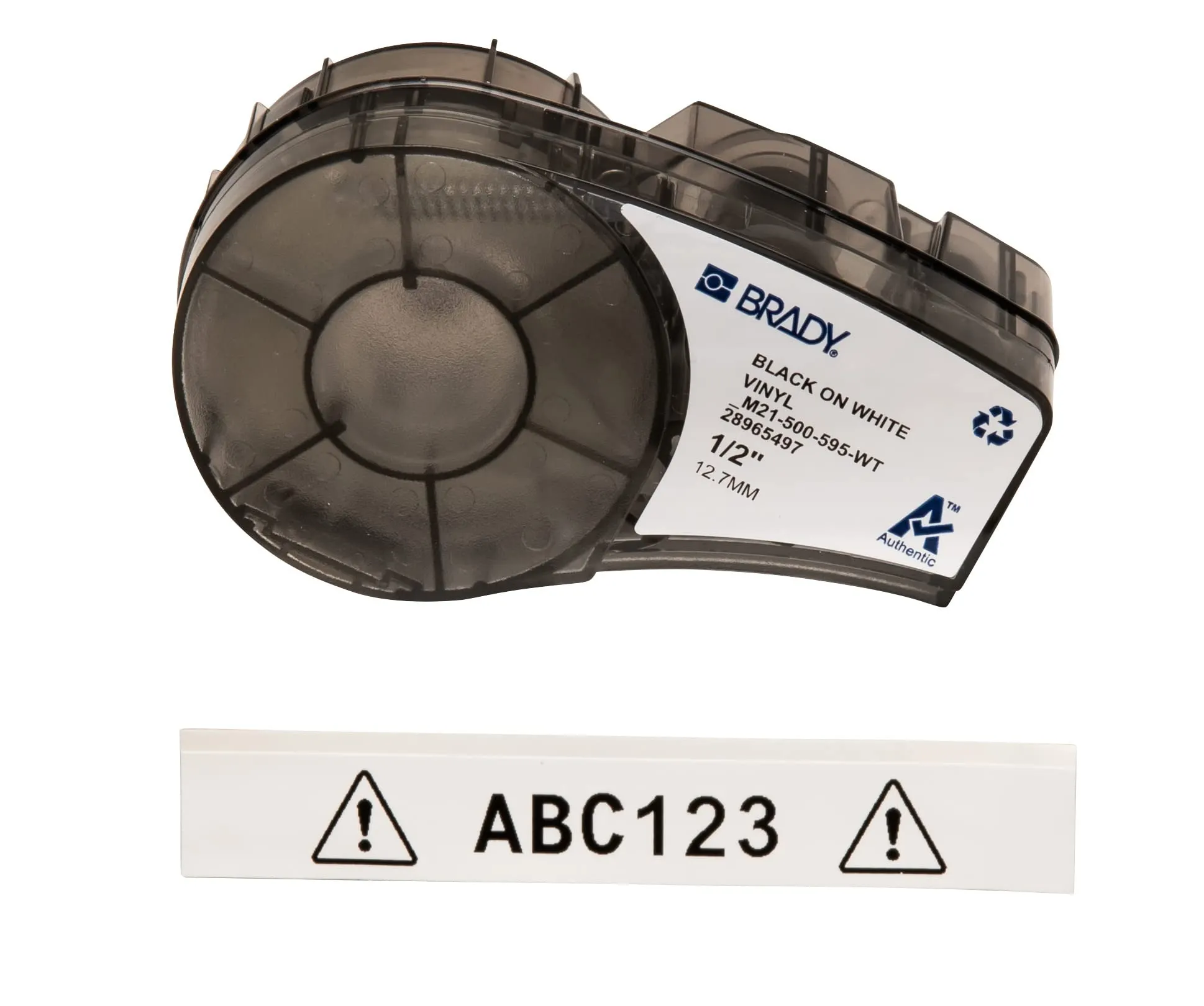 BRADY M21-500-595-WT — CART M21 B595 0.5INX21FT BLK/WHT HF