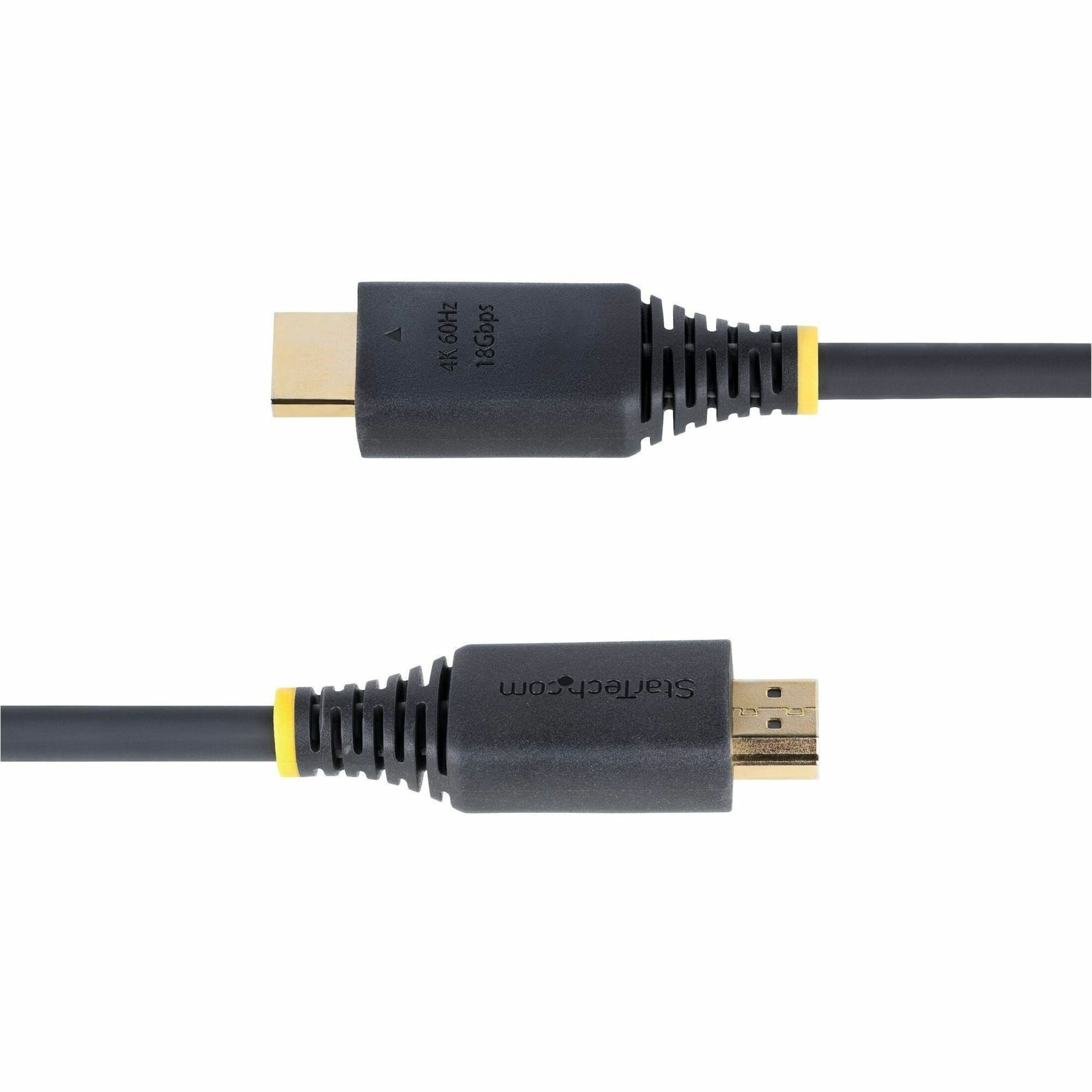 STARTECH HDMI2-CABLE-4K60-1F — 1FT (30CM) HIGH SPEED HDMI CABLE, 4K 60HZ/1440P 144HZ, HDR10/HDCP 2.2/ARC, 18GBP