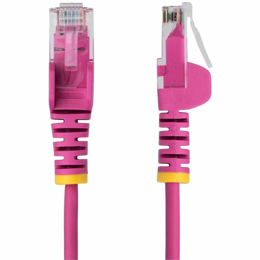 STARTECH N6PAT9INPKS — 9IN PINK SLIM CAT6 ETHERNET CABLE, SNAGLESS, 100W POE, UTP, LSZH, 28AWG BARE COP