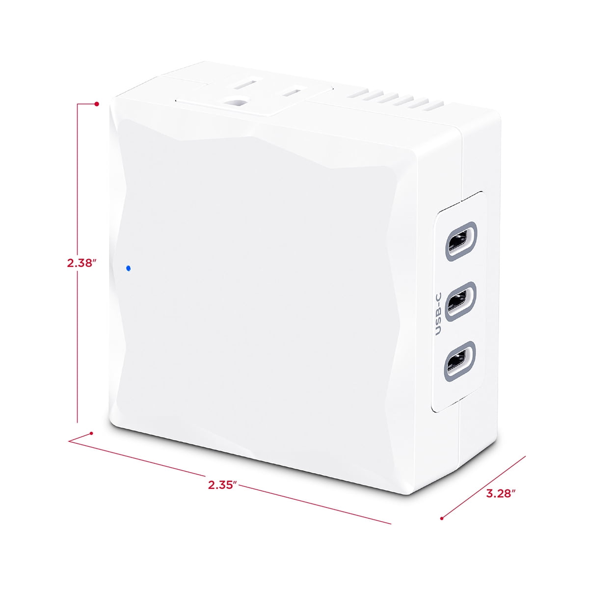 CyberPower P2WUC3 — CYBERPOWER P2WUC3 SURGE, WHITE, NEMA 5-15P INPUT - 2  NEMA 5-15R, 3 TYPE C OUTPU