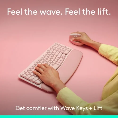Logitech 920-013612 — LOGITECH WAVE KEYS AND LIFT COMBO (ROSE)