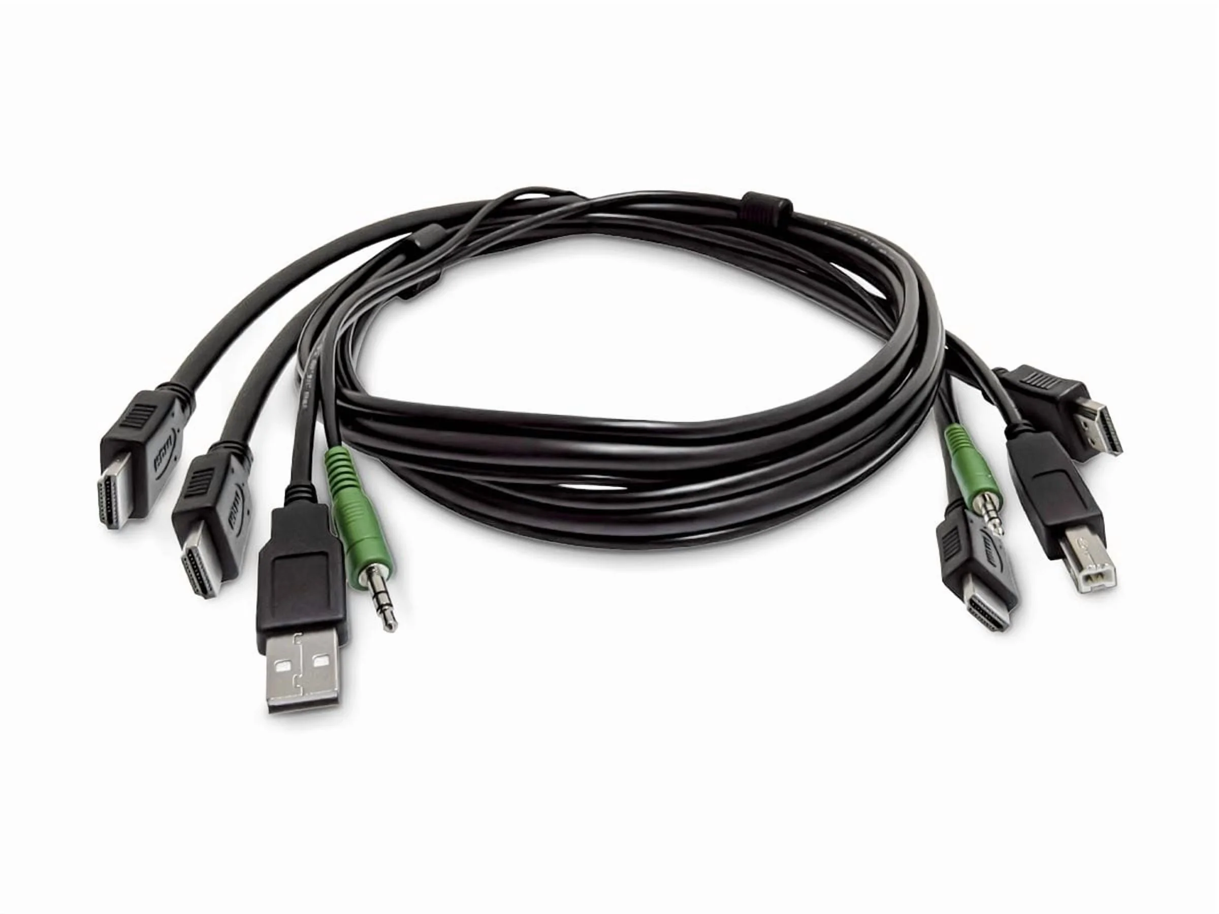 STARTECH SK2HDMMKVM06-TAA — 6FT (1.8M) DUAL-HDMI KVM CABLE, USB 2.0, 3.5MM AUDIO, UNIVERSALLY COMPATIBLE COM