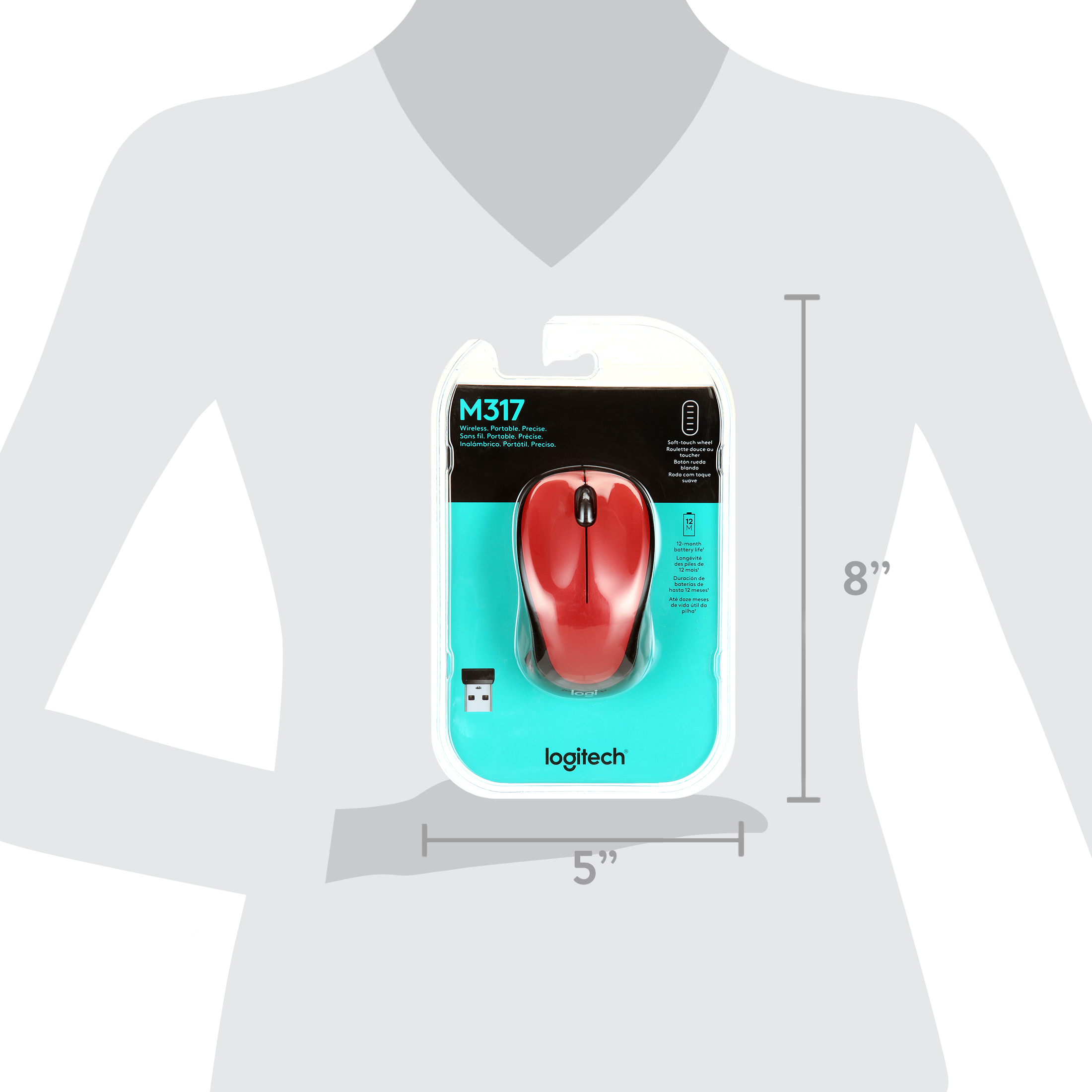 Logitech 910-002893 — M317 RED M317 HIGH-DEFINITION TRACKING - RED