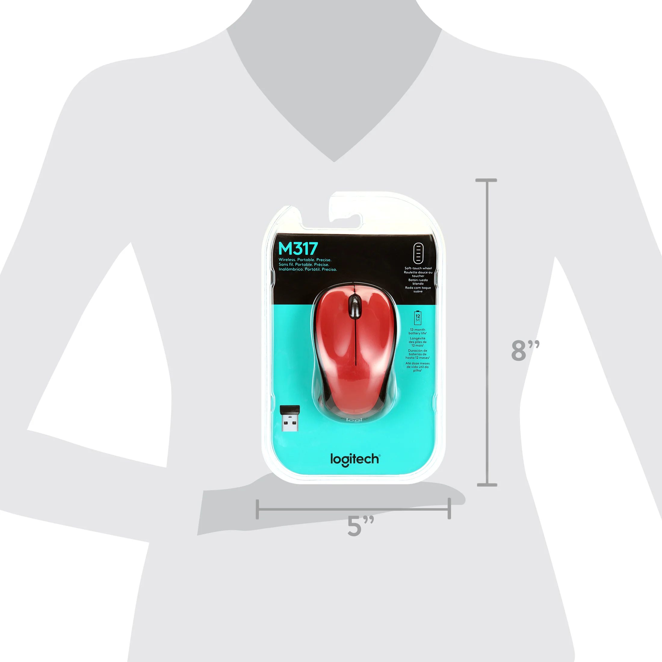 Logitech 910-002893 — M317 RED M317 HIGH-DEFINITION TRACKING - RED