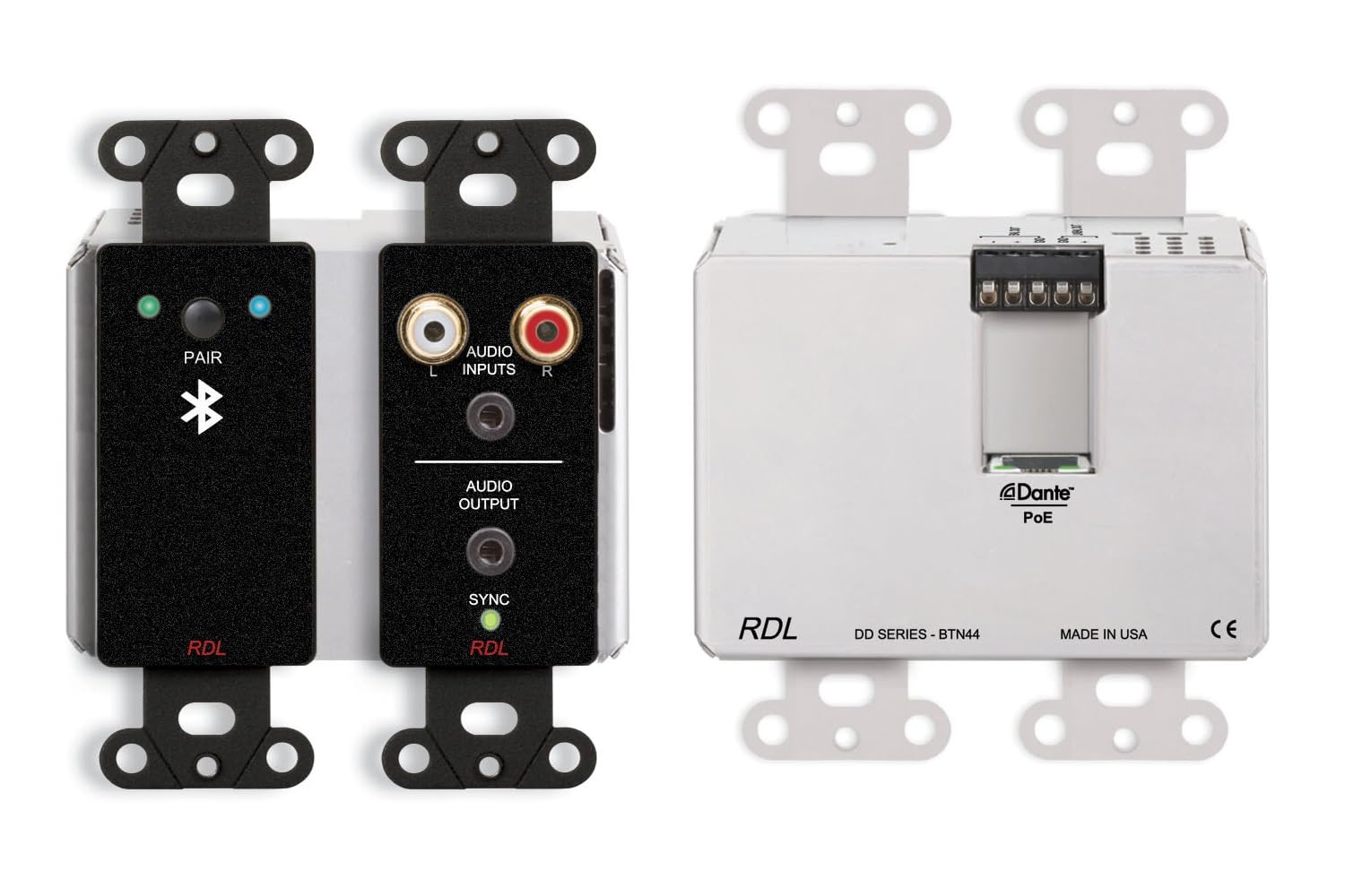 RDL DDB-BTN44 — Wall-Mounted Bi-Directional Audio Interface