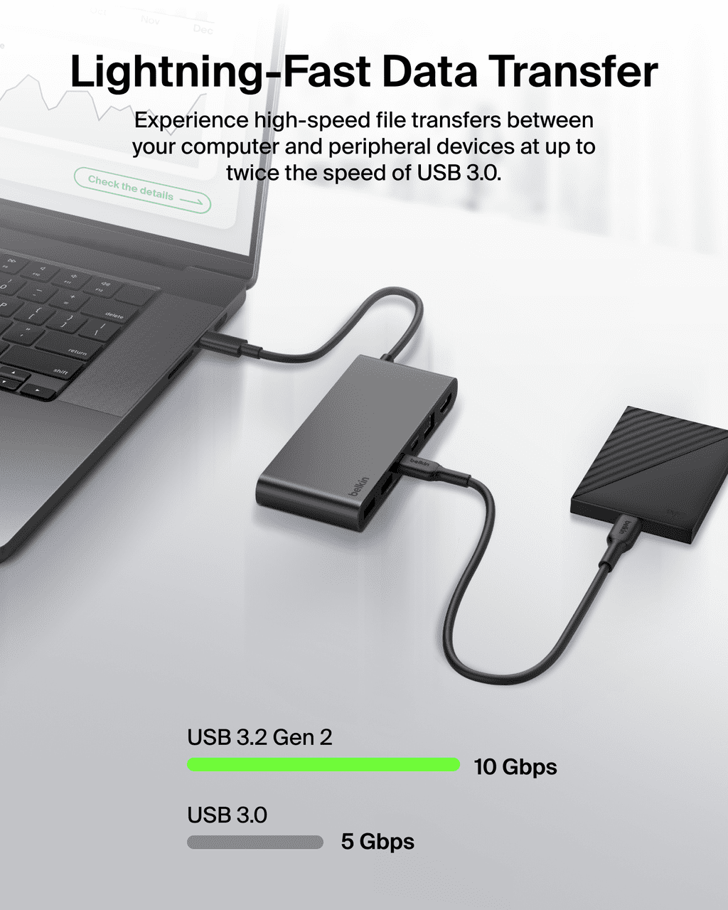 Belkin INC024FQSGY — USB-C 8-IN-1 MULTIPORT HUB 2.5GBE, SPACE GRAY