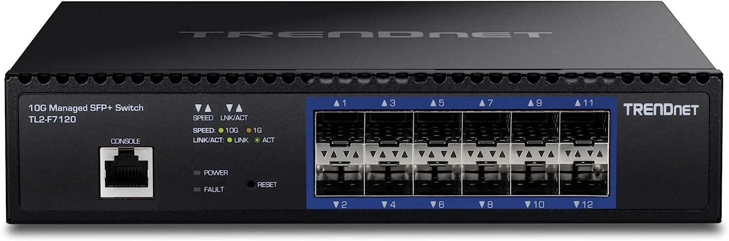 TRENDNET TL2-F7120 — 12-Port 10G Layer 2 Managed Switch with SFP+ Support