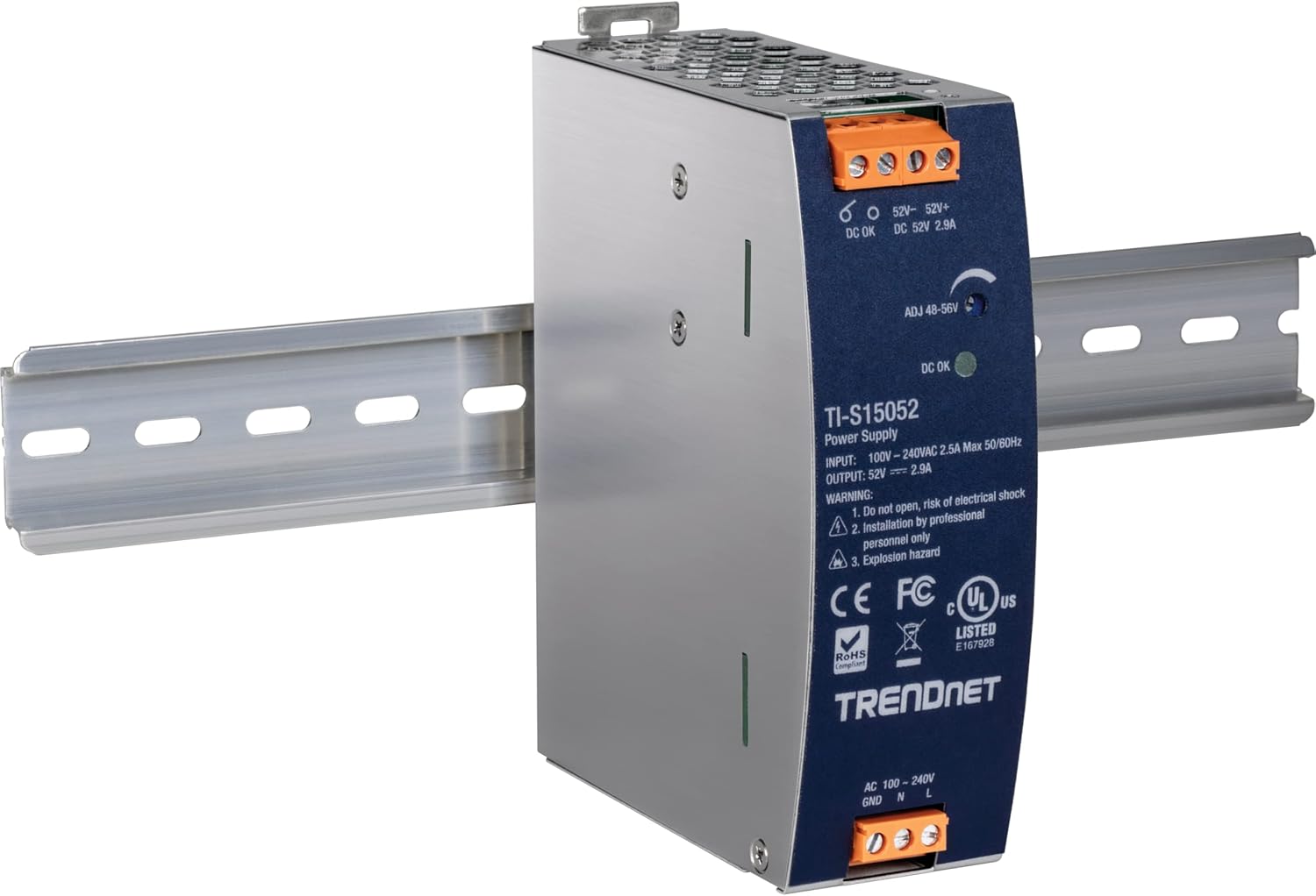 TRENDNET TI-S15052 — 150W 52V DIN-Rail Power Supply with PFC Function