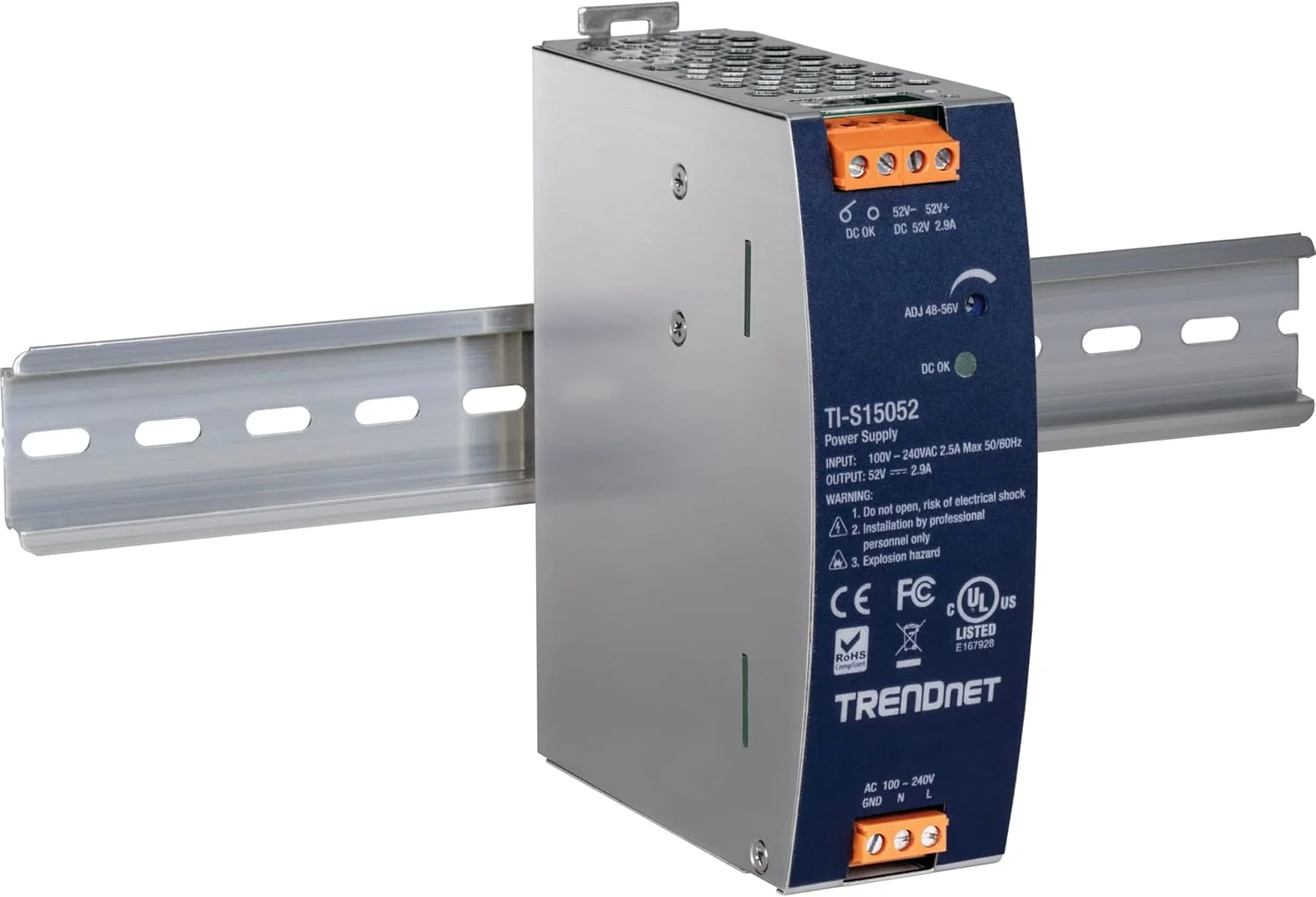 TRENDNET TI-S15052 — 150W 52V DIN-Rail Power Supply with PFC Function