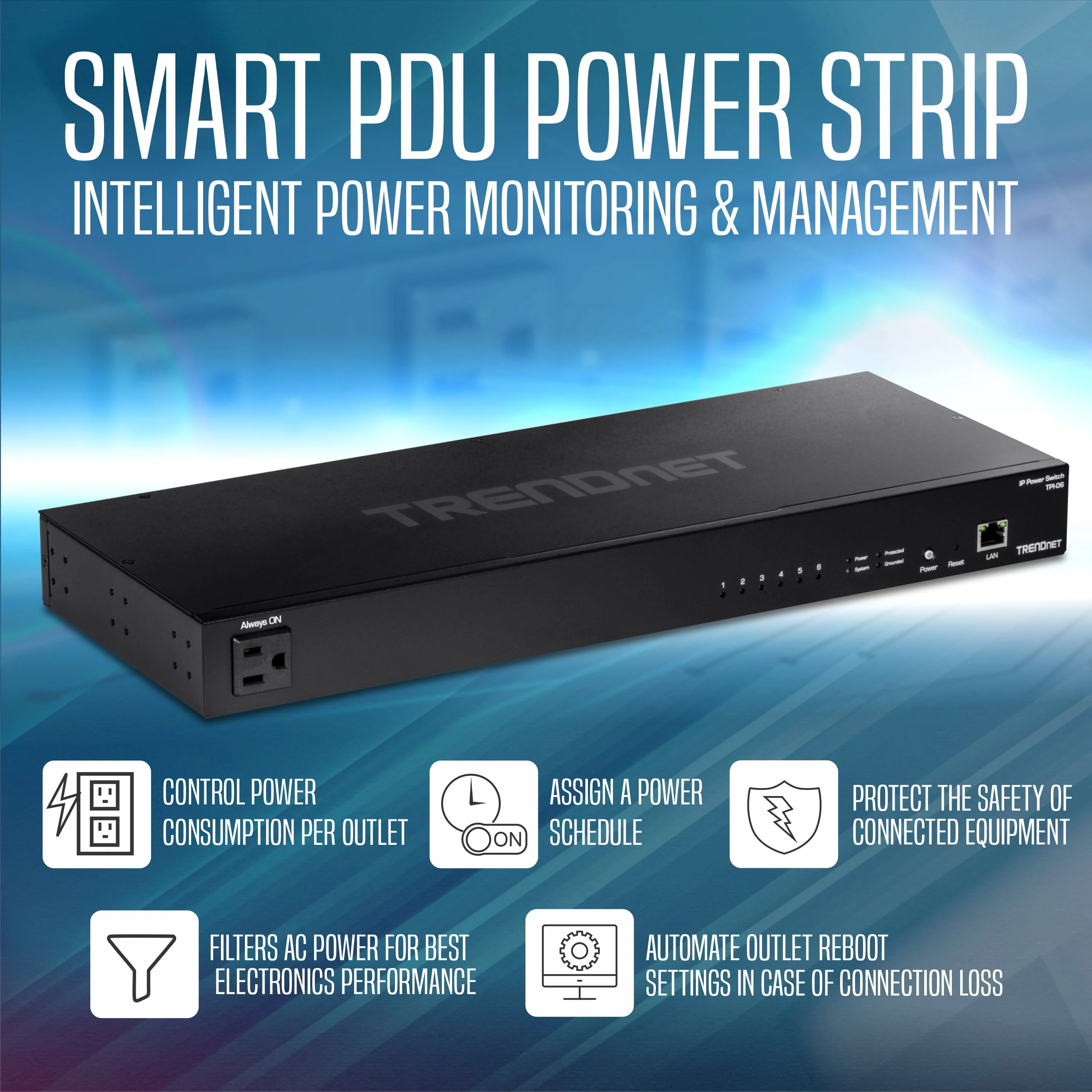 TRENDNET TPI-06 — 6-Outlet Managed Rackmount Power Distribution Unit