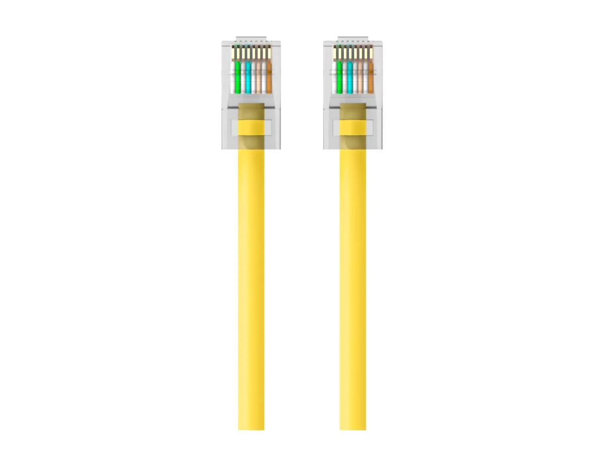 Belkin A3L791-08-YLW — BELKIN A3L791-08-YLW 8FT CAT5E PATCH CABLE, UTP, YELLOW PVC JACKET, 24AWG, T568B