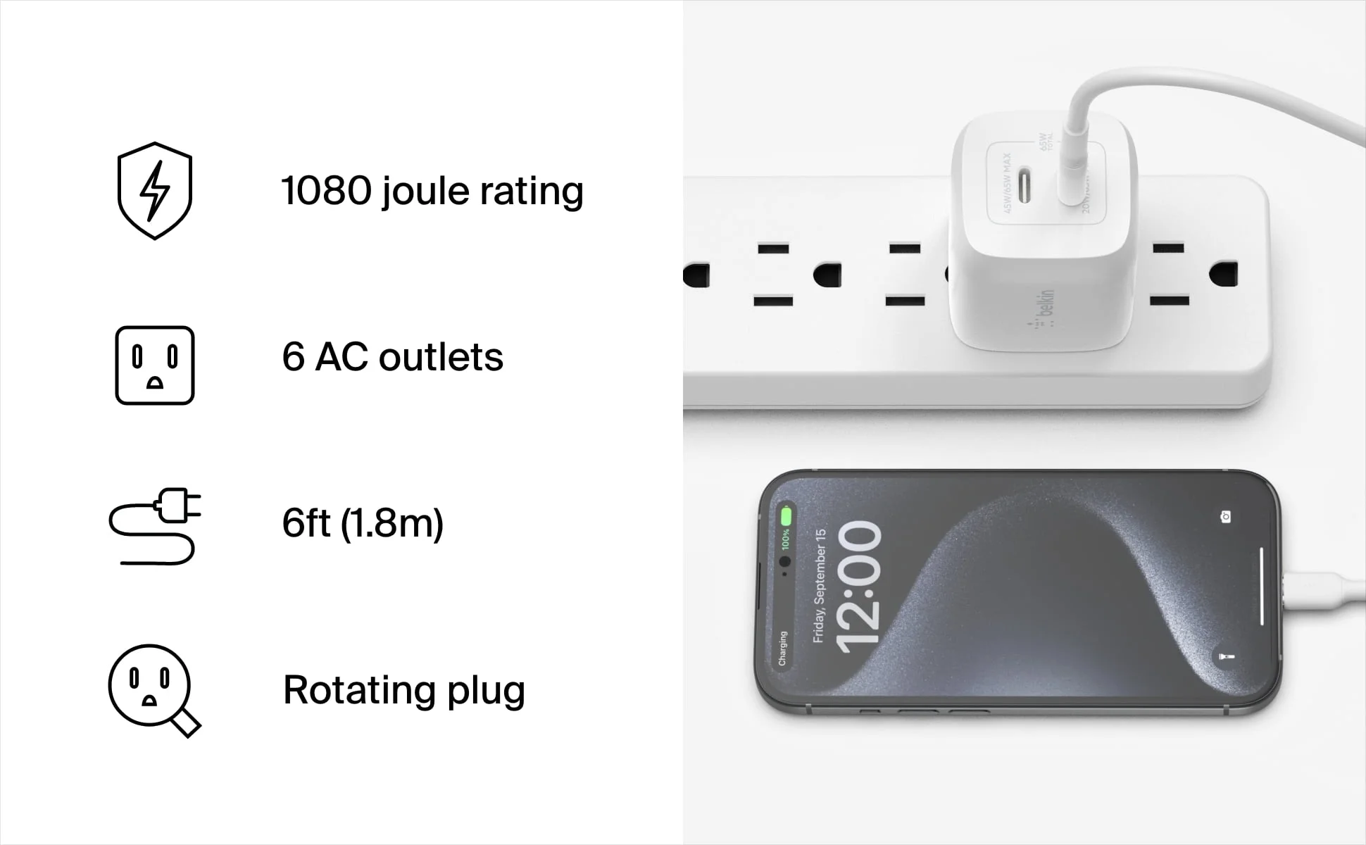 Belkin BE106000-06R6PK — SURGE,PRT,6OT,360,720J,$15K,6 ,6PK