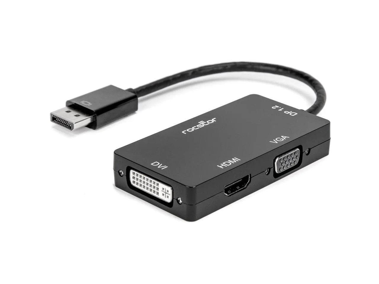 ROCSTOR Y10A259-B1 — ROCSTOR PREMIUM 3-IN-1 DISPLAYPORT TO HDMI, VGA, OR DVI CONVERTER ADAPTER 4KX2K