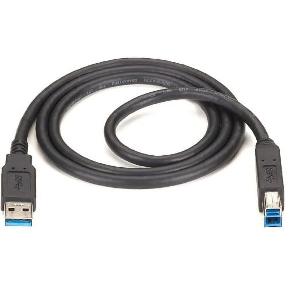 BLACK BOX CORPORATION USB30-0006-MM — USB 3.0 CABLE - TYPE-A TO TYPE-B, MALE/MALE, BLACK, 6-FT. (1.8-M)