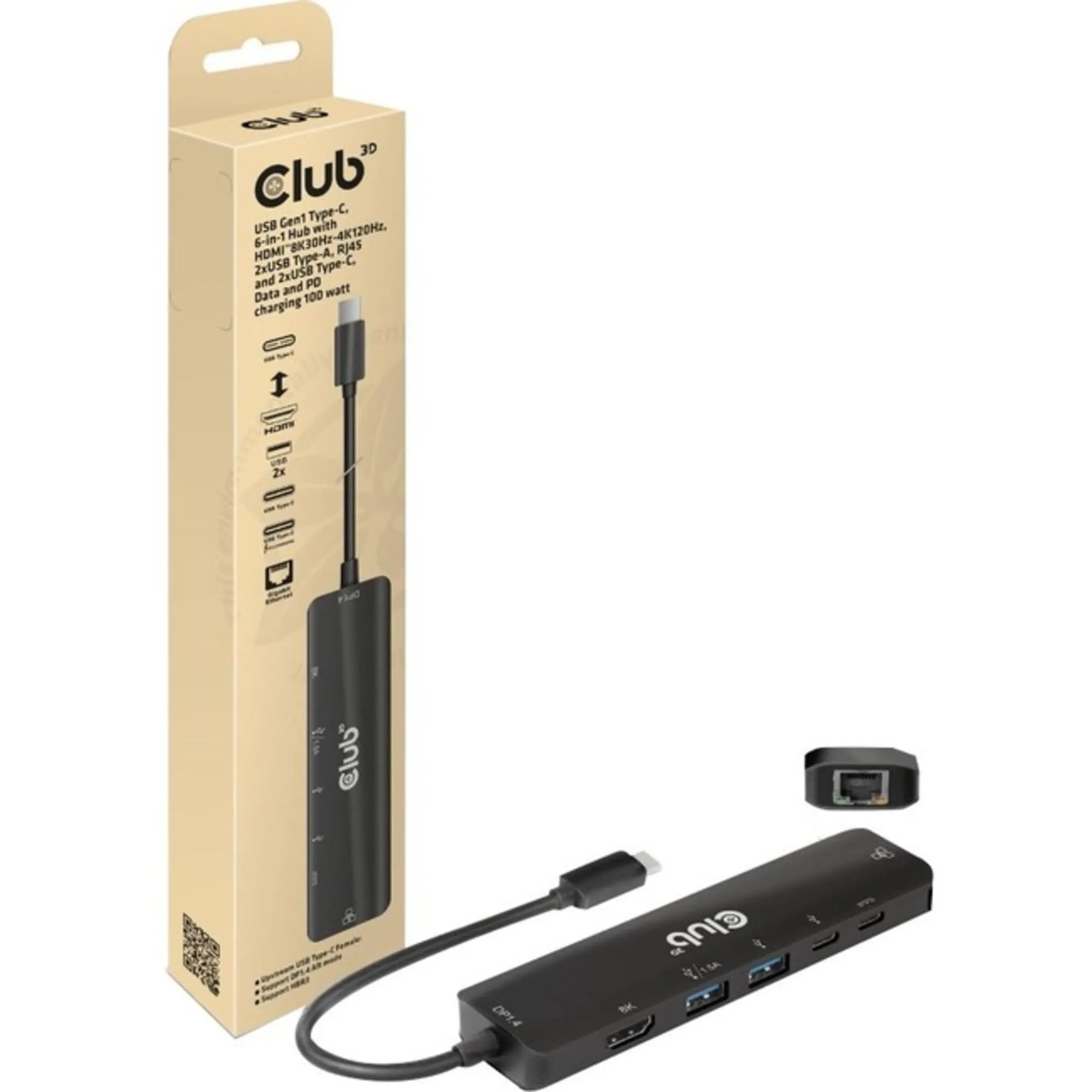 CLUB 3D CSV-1596 — CLUB 3D CSV-1596 USB-C, 6-IN-1 HUB