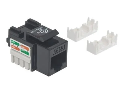 Intellinet 210720 — INTELLINET CAT6 KEYSTONE JACK UTP, BLACK, PUNCH-DOWN