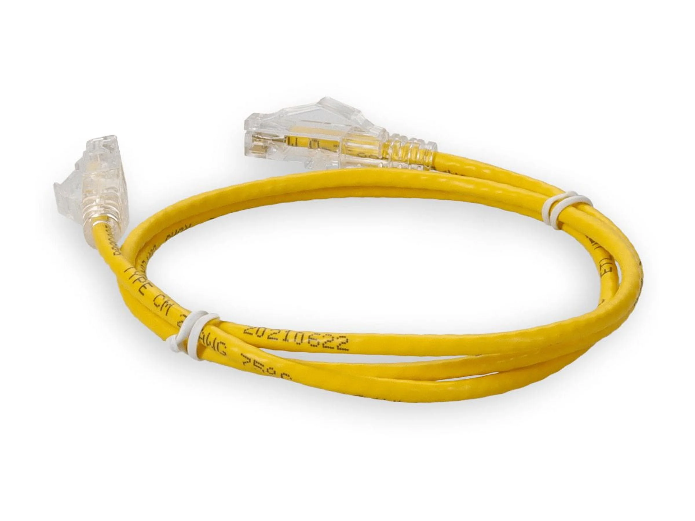 ADDON ADD-5FSLCAT6-YW — ADDON 5FT YELLOW CAT 6 SLIM PVC ETHERNET CABLE SNAGLESS CLEAR-CLAW RJ-45 M/M