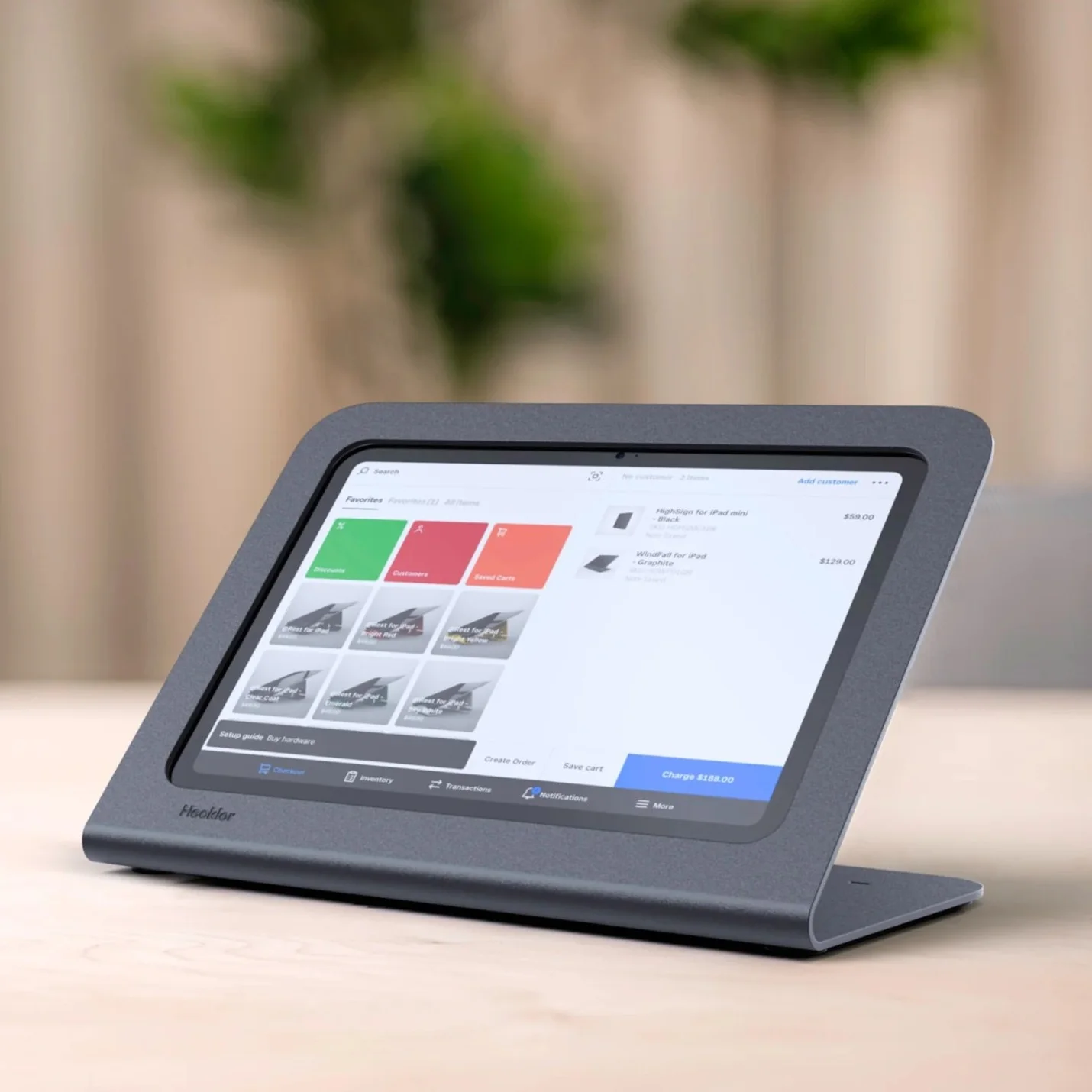 HECKLER H750X-BG — WINDFALL STAND FOR IPAD 10TH GENERATION - BLACK GREY