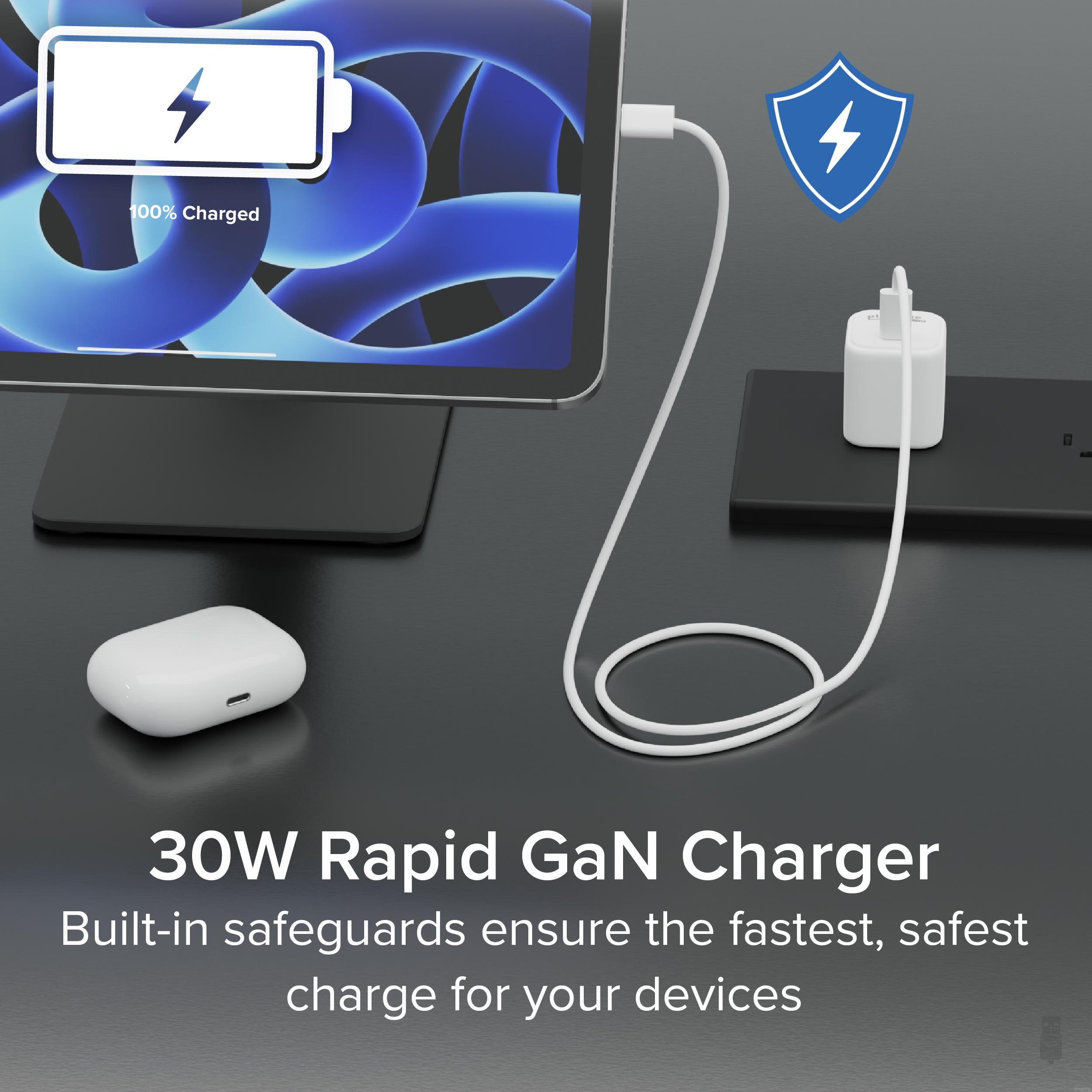 Plugable Technologies PS-30C1W — PLUGABLE GAN USB C CHARGER BLOCK, 30W PORTABLE CHARGER, FOLDABLE PRONGS, FAST CH