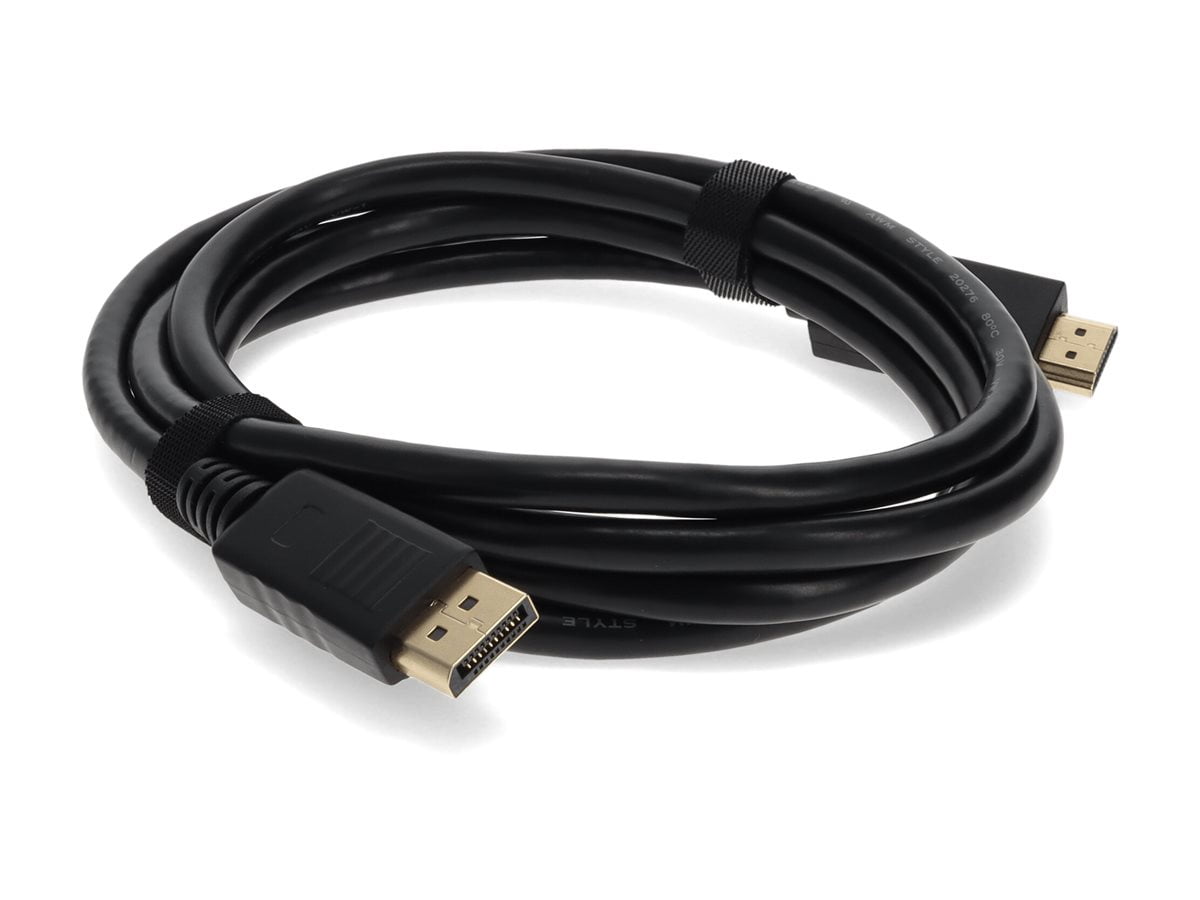ADDON DISPORT2HDMIMM10F — ADDON 10FT DISPLAYPORT MALE TO HDMI MALE BLACK CABLE (REQUIRES DP++)