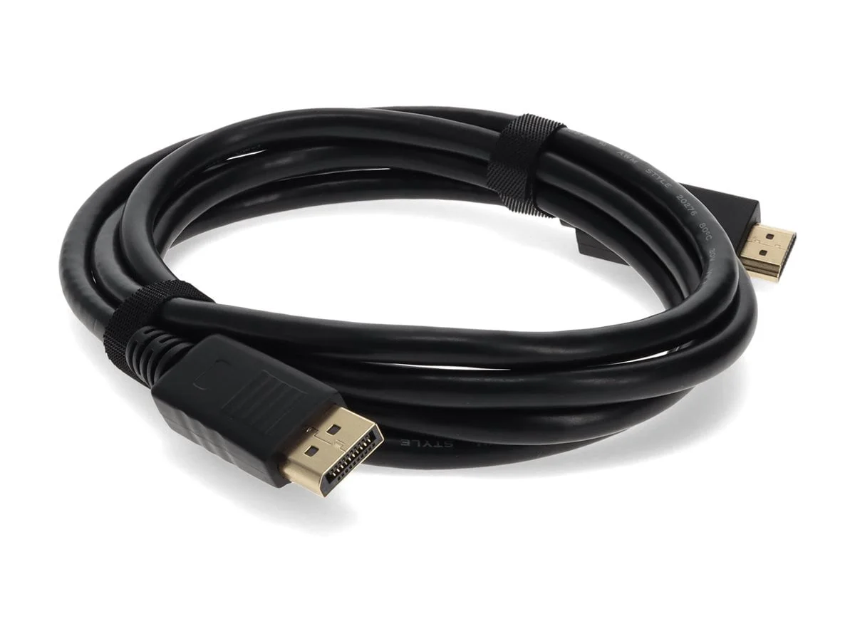 ADDON DISPORT2HDMIMM10F — ADDON 10FT DISPLAYPORT MALE TO HDMI MALE BLACK CABLE (REQUIRES DP++)