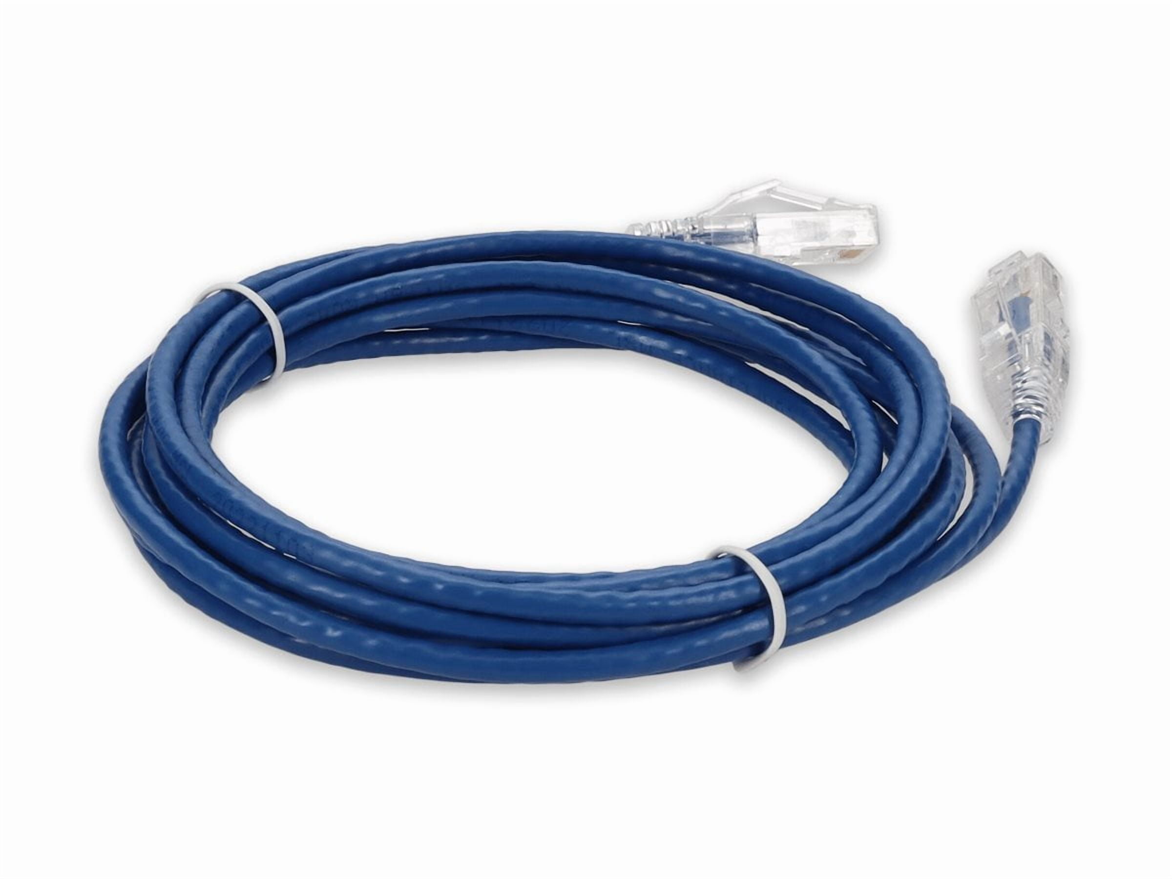 ADDON ADD-1FSLCAT6A-BE — 1FT BLUE CAT 6A SLIM PVC ETHERNET CABLE SNAGLESS CLEAR-CLAW RJ-45 M/M