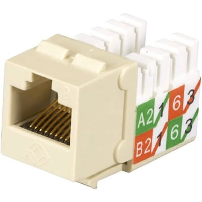 BLACK BOX CORPORATION FMT632-R3 — CAT6 KEYSTONE JACK - UNSHIELDED, 110 PUNCHDOWN TYPE, TAA, IVORY