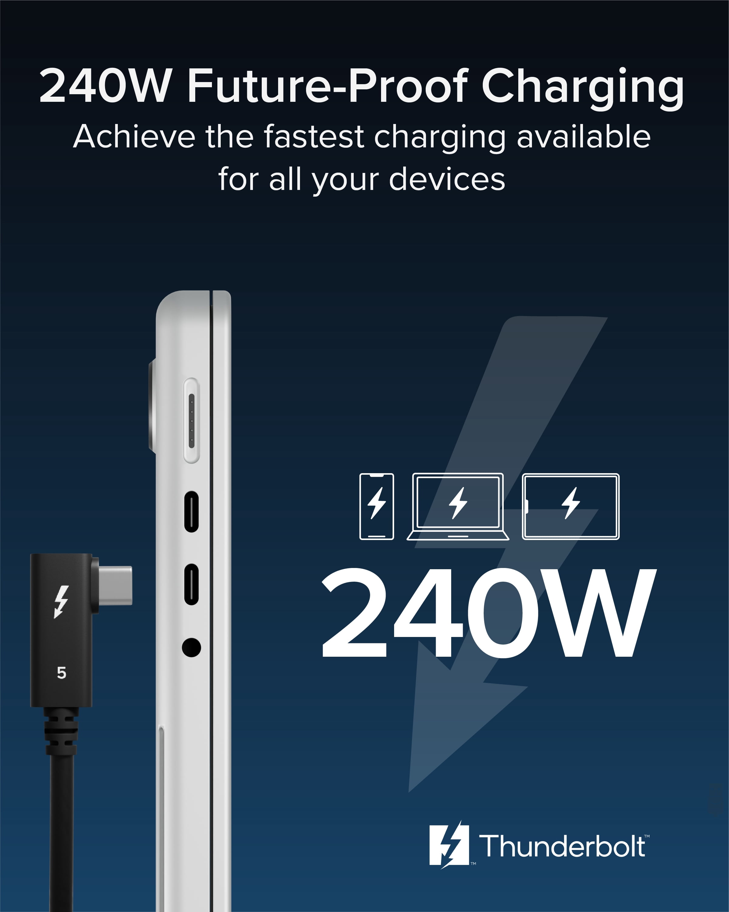 Plugable Technologies TBT5-240W80R — PLUGABLE THUNDERBOLT 5 CABLE