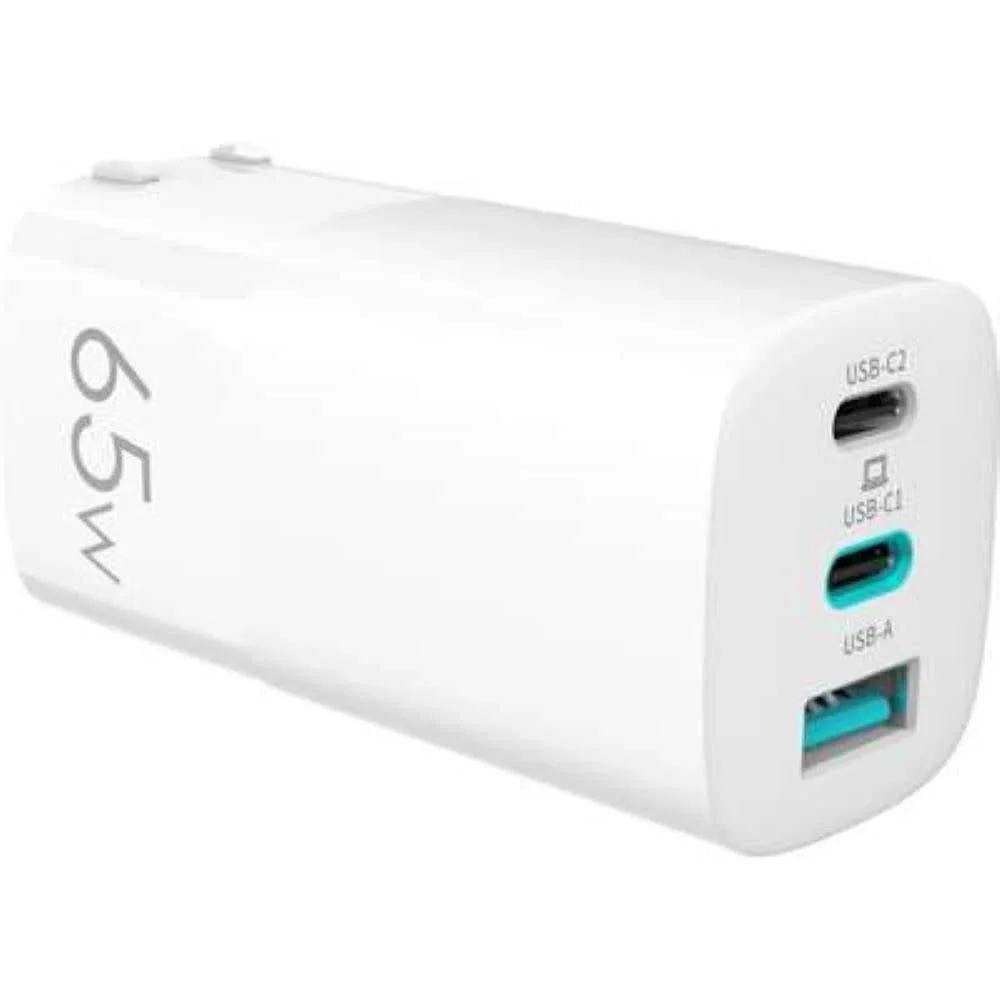 4XEM 4XGAN00165WW — 65W GaN Fast Charger with Dual USB-C Ports