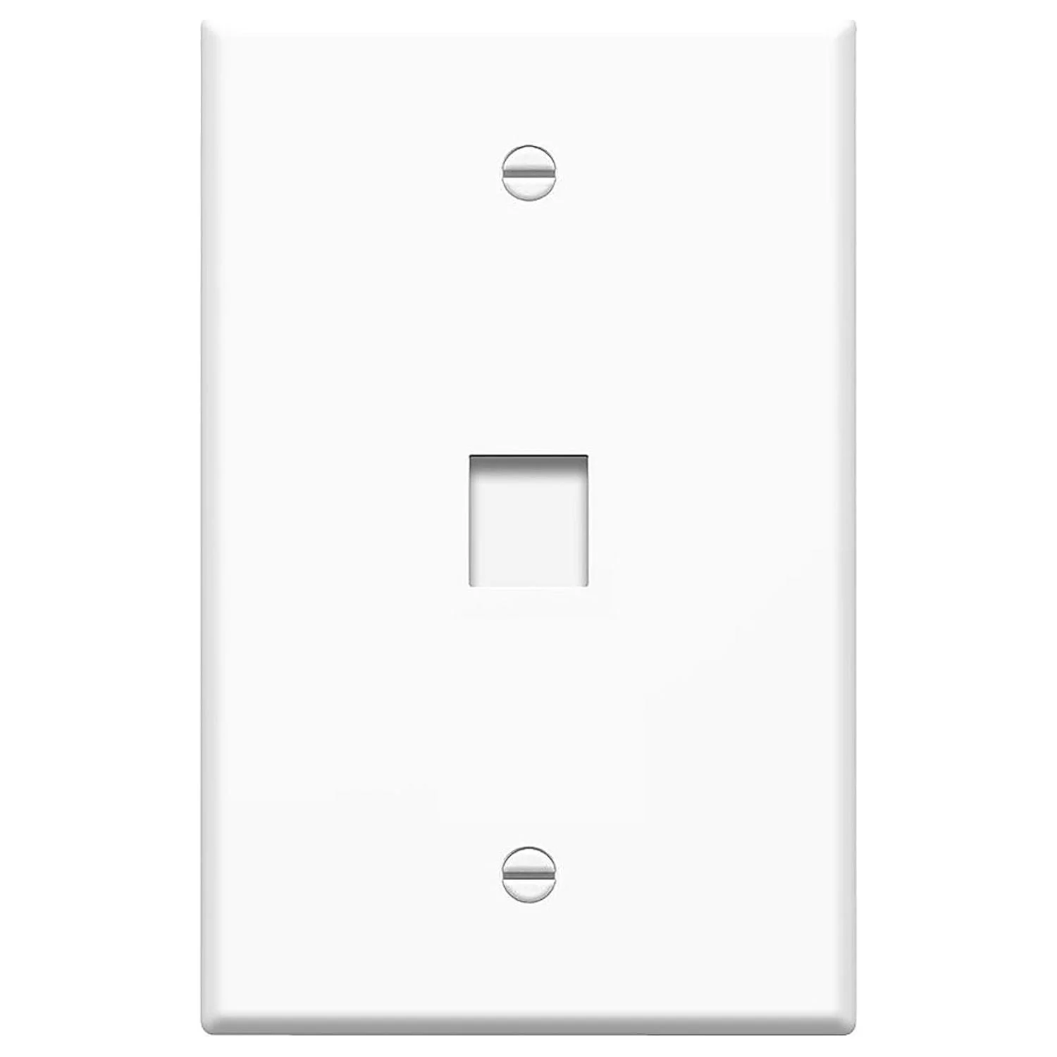 4XEM 4XFP01KYWH — Single Port White Keystone Wall Plate for Versatile Connections