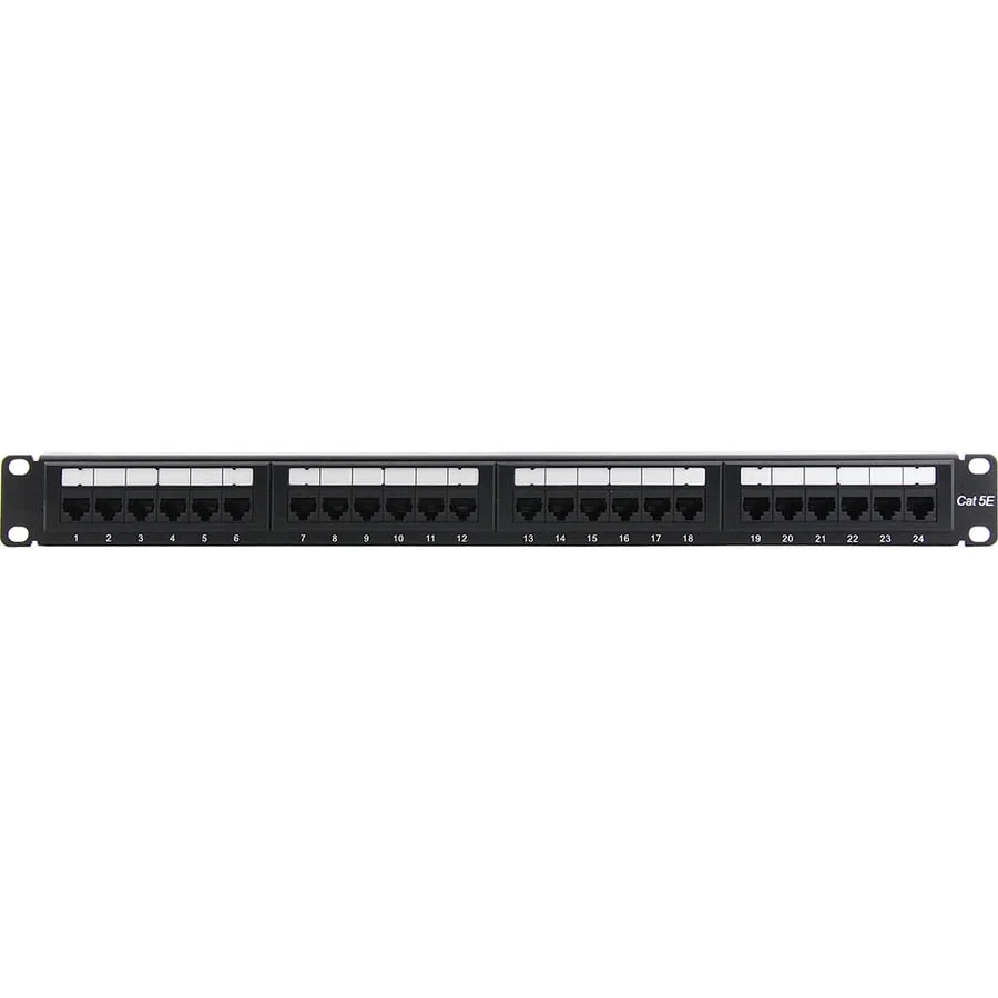 4XEM 4XRMC5EPP24 — 1U 24-Port Cat5e Rackmount Patch Panel - 568B Punchdown
