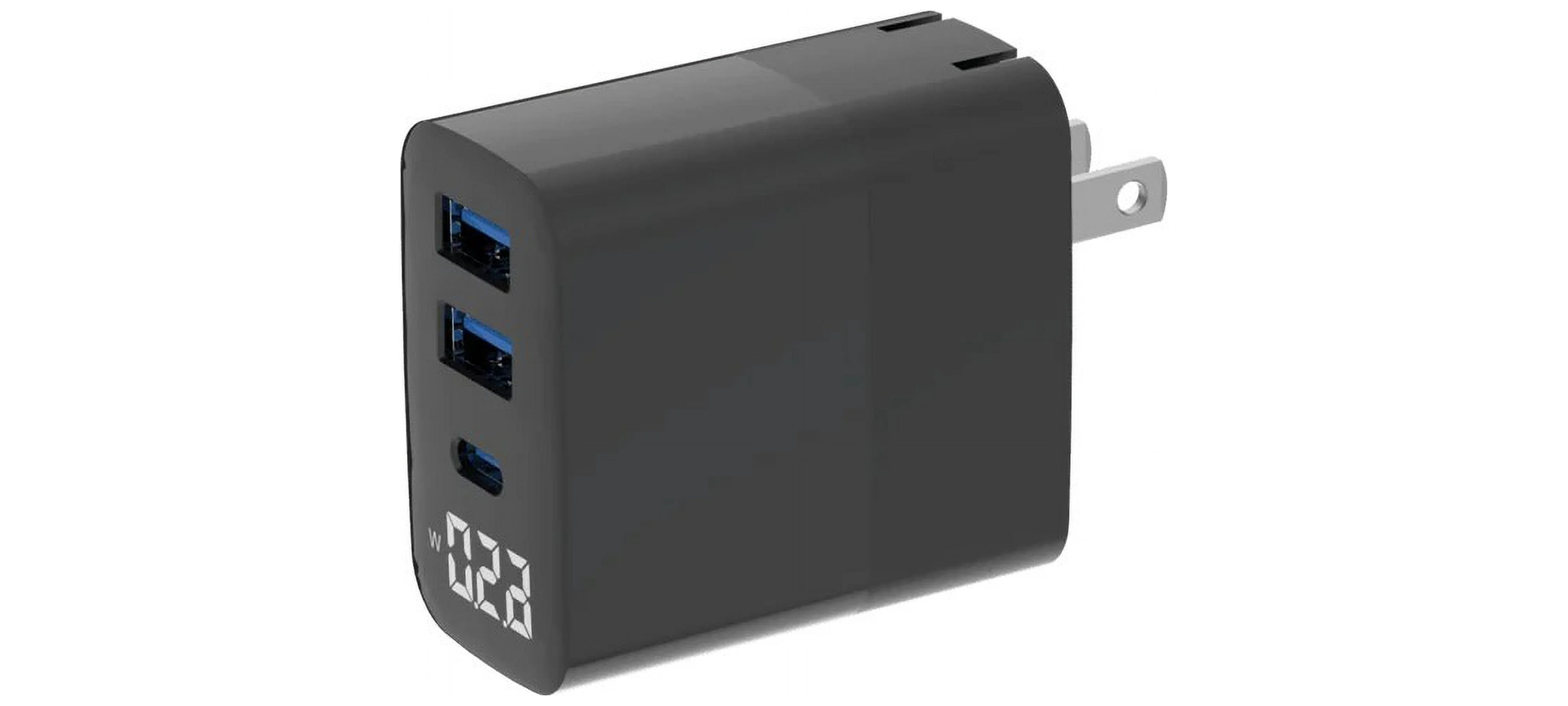 4XEM 4XGAN01130WB — 30W GaN PD Charger - 1x USB-C & 2x USB-A Ports