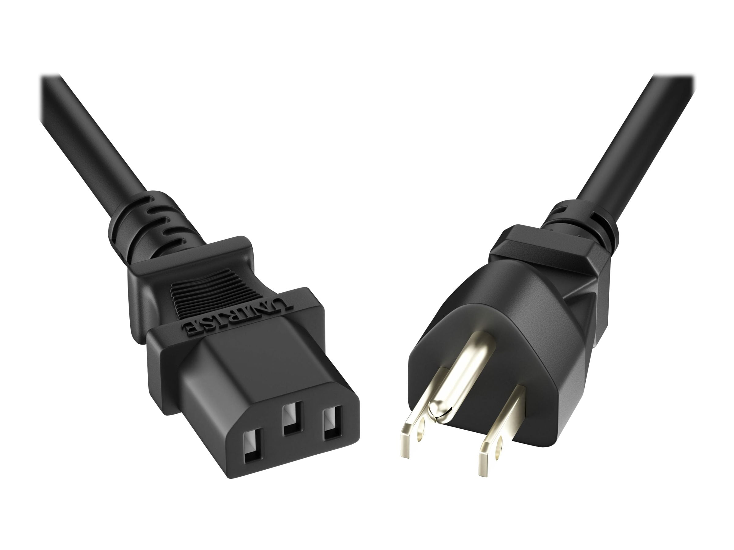 UNC GROUP LLC PWCD-515PC13-10A-12F-BLK — POWER CORD 5-15P TO C13 10AMP BLACK 12FT