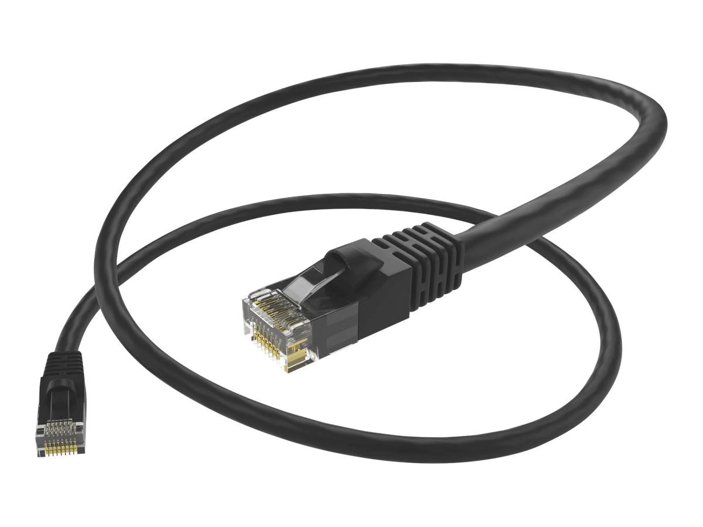 UNC GROUP LLC PC6-12F-BLK-S — UNC CAT6 PATCH CABLE, 12 FT BLACK WITH BOOTED. HIGH-PERFORMANCE CAT6 ETHERNET CA