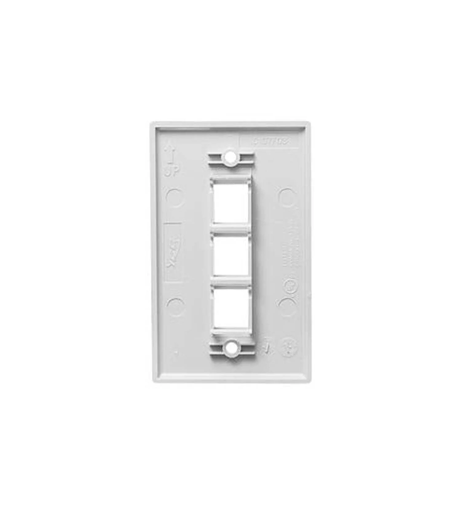 Cablesys ICC-IC107F03WH — FACEPLATE, FLAT, 1-GANG, 3-PORT, WHITE
