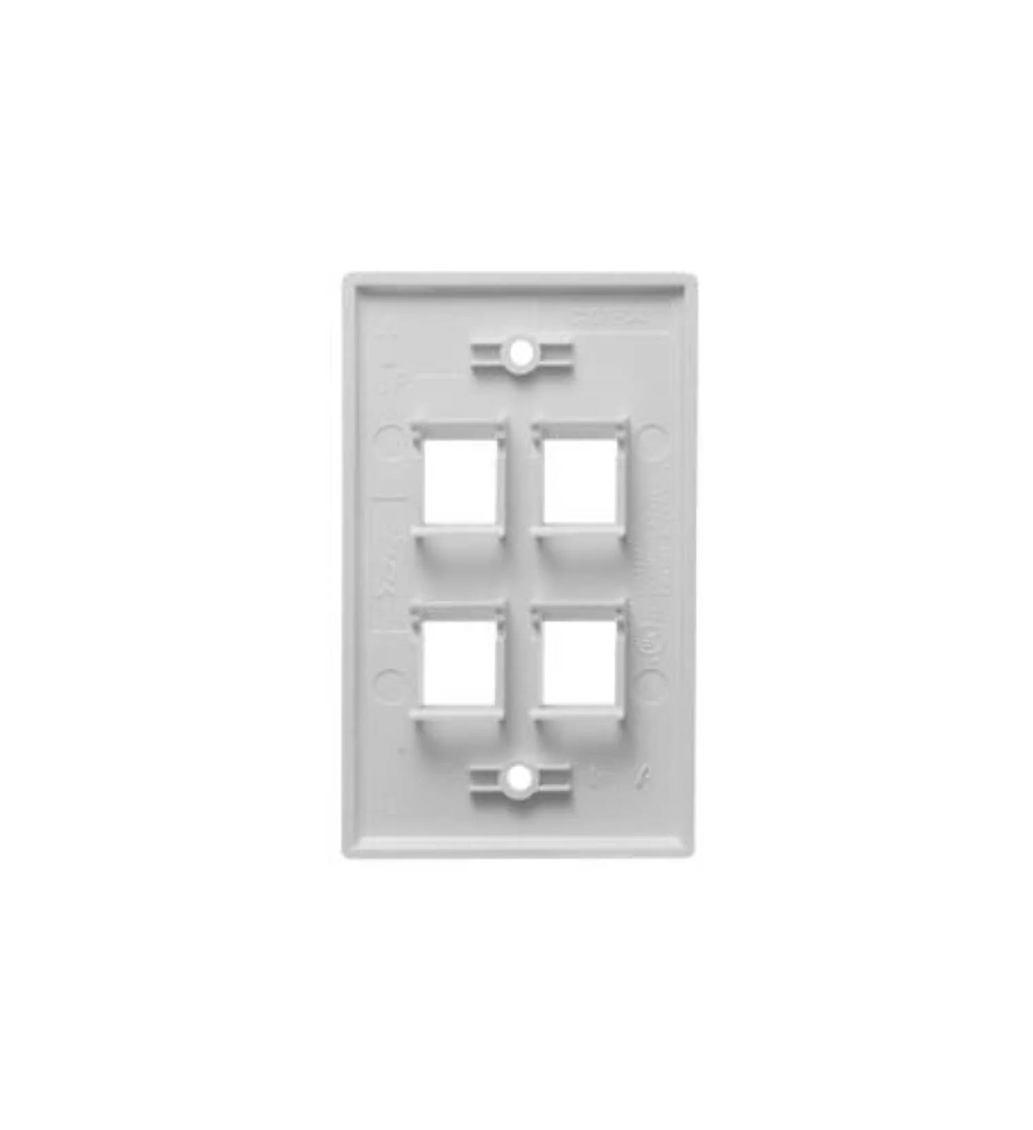 Cablesys ICC-IC107F04WH — FACEPLATE, FLAT, 1-GANG, 4-PORT, WHITE
