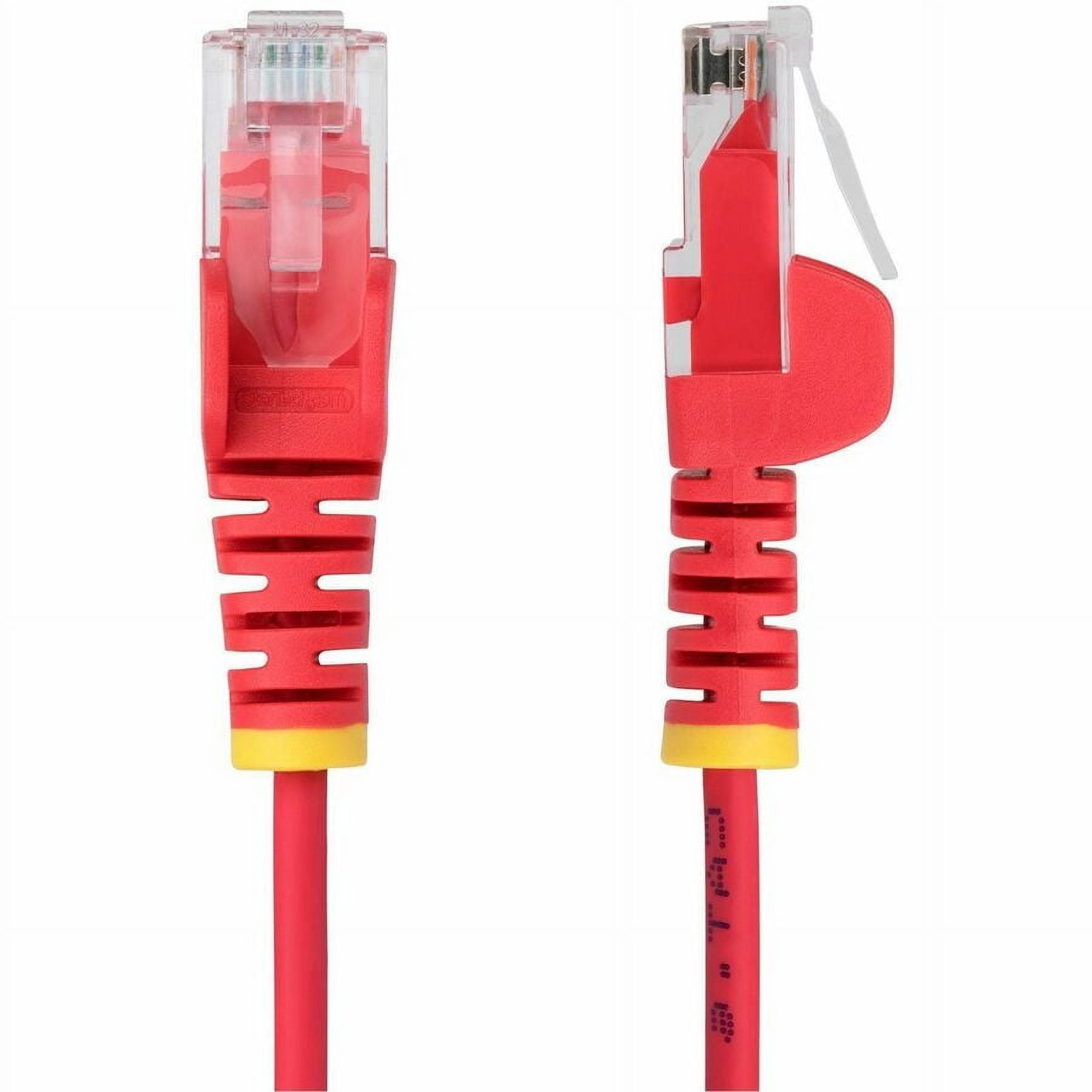 STARTECH N6PAT3RDS — 3FT RED SLIM CAT6 ETHERNET CABLE, SNAGLESS, 100W POE, UTP, LSZH, 28AWG BARE COPP