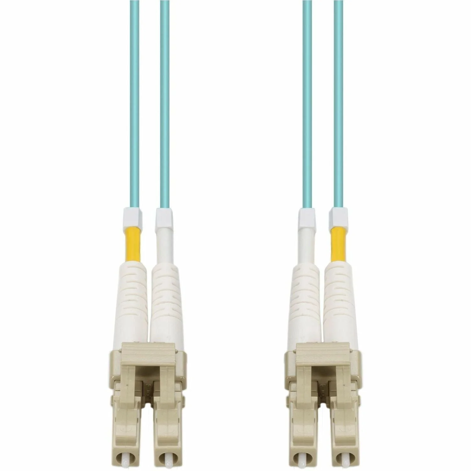 ADDON ADD-LC-LC-50M5OM4P — 50M LC TO LC AQUA OM4 DUPLEX OFNP (PLENUM-RATED) FIBER PATCH CABLE