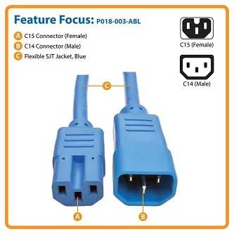 Eaton Tripplite P018-003-ABL — Heavy Duty Computer Power Cord