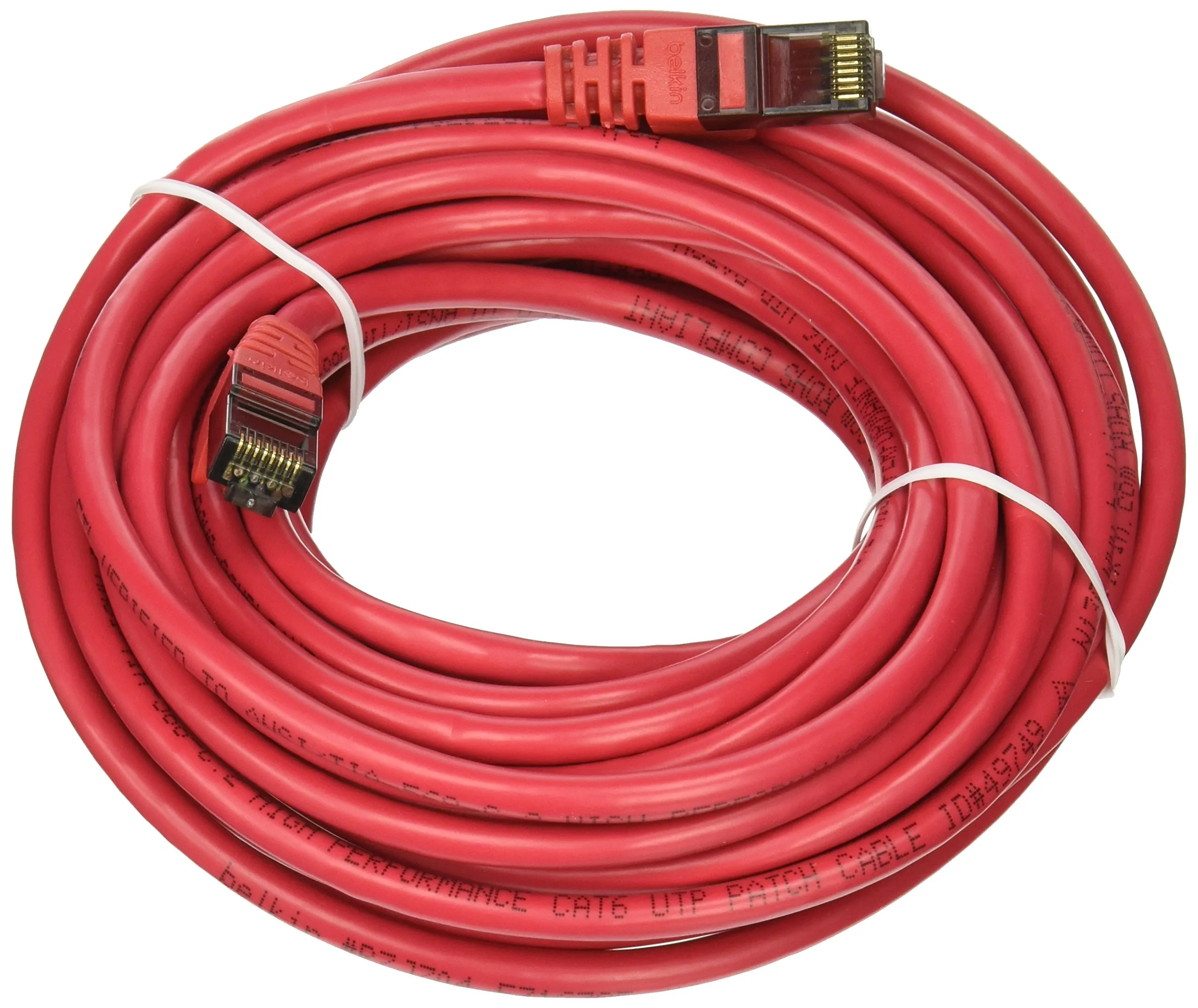 Belkin A3L980-30-RED-S — PATCH CABLE - UNSHIELDED TWISTED PAIR (UTP) - MALE LEFT GENDER - MALE RIGHT GEND