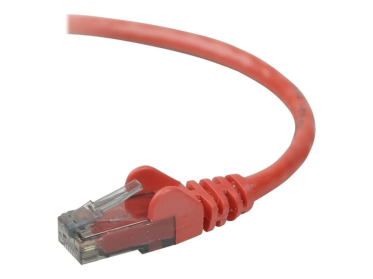 Belkin A3L980B25-RED-S — PATCH CABLE - UNSHIELDED TWISTED PAIR (UTP) - MALE LEFT GENDER - MALE RIGHT GEND