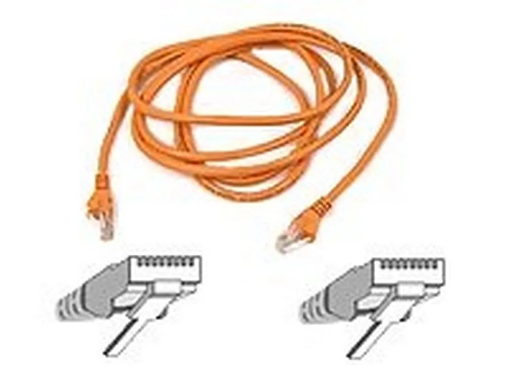 Belkin A3L791-25-ORG-S — BELKIN PATCH CABLE - UNSHIELDED TWISTED PAIR (UTP) - MALE LEFT GENDER - MALE RIG