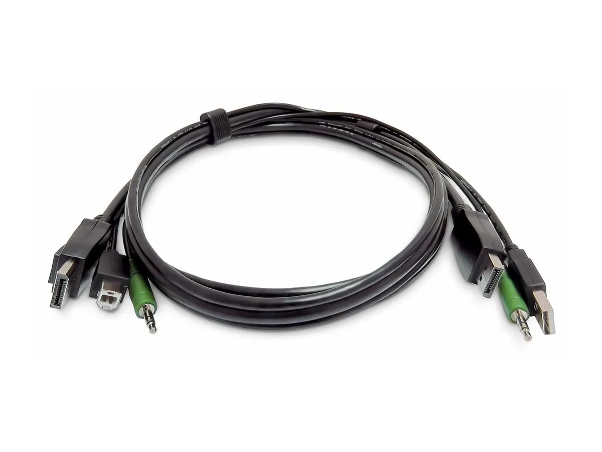 STARTECH SKDP2DPMMKVM03-TAA — 3FT (91CM) DISPLAYPORT KVM CABLE, USB 2.0, 3.5MM AUDIO, UNIVERSALLY COMPATIBLE C