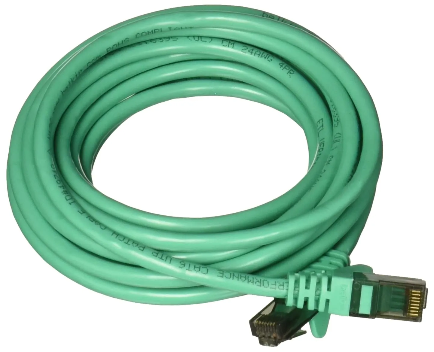 Belkin A3L980-15-GRN-S — 15FT CAT6 SNAGLESS PATCH CABLE, UTP, GREEN PVC JACKET MATERIAL, 23AWG, 50 MICRON