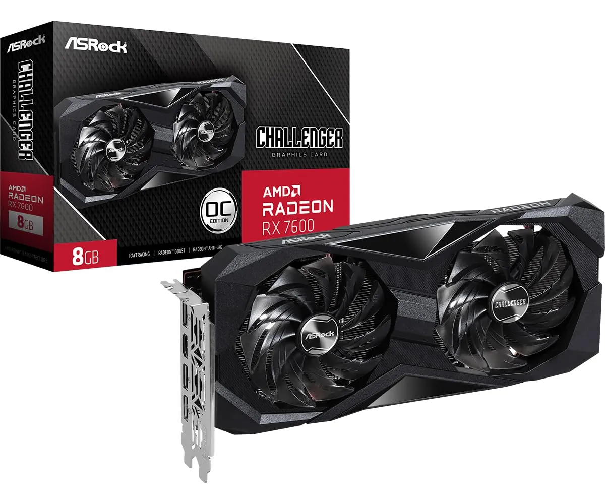 ASRock RX7600 CL 8GO — ASRock Radeon RX 7600 Challenger 8GB GDDR6 Graphics Card